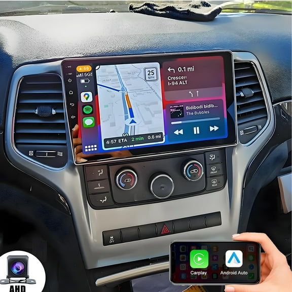 Gsuatey Car Radio Stereo for Jeep Grand Cherokee 2004-2013 with Wireless Carplay Android Auto, 10 inch HD Touchscreen WiFi GPS SWC FM Bluetooth Backup Camera