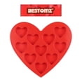thumbnail image 3 of BRIGHTFUFU Molde de silicona BESTOMZ con 10 cavidades en forma de corazón para hacer cubitos de hielo (rojo), 3 of 7