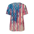 thumbnail image 5 of ibuvkizy Independence Day Shirts for Women Fashion American Flag Tops Patriotic Print Short Sleeve T-Shirts Red White Blue Shirts for Women Blue M, 5 of 5