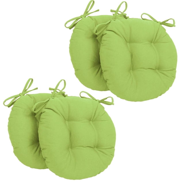 Coussins de Chaise Ronds Capitonnés en Sergé Uni de 16 Po (Ensemble de 4)