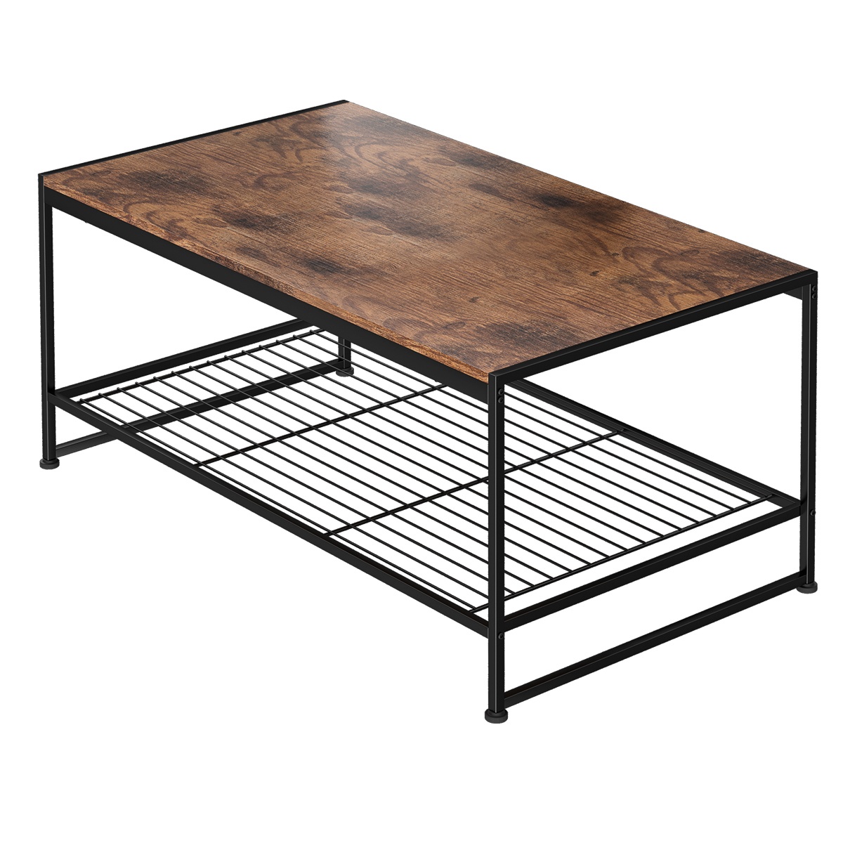 Dulcii Coffee Table, 42" Industrial Coffee Table, Large Retro Vintage