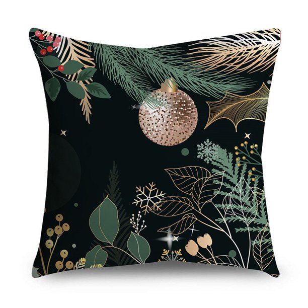 Fundas de almohada de Navidad para sofá, decoración del hogar, adorno de árbol de Navidad, muñeco de nieve, bolas, 40 cm, 45 cm, 50cm