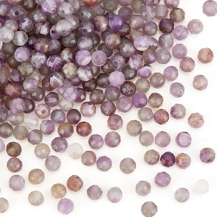 240Pcs 3mm Natural Faceted Amethyst Beads Round Faceted Beads Natural Faceted Stone Beads 0.6mm Hole Amethyst Gemstone Beads Faceted Energy Crystals Beads for Jewelry Making Supplies Clear DIY