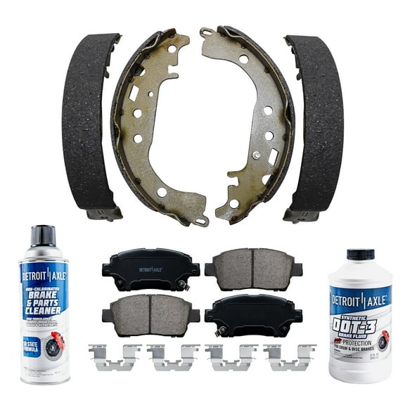 Detroit Axle - 2 FrontBrake Pads 2 Rear Brake Shoes Kit for 01-08 Toyota Prius Celica, 2004-2006 Scion xB xA