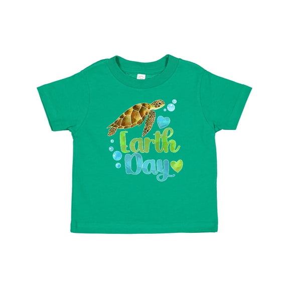 Inktastic Earth Day Sea Turtle and Hearts Boys or Girls Baby T-Shirt