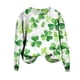 thumbnail image 5 of Xuyuer St. Patrick's Day Sweatshirt for Women Irish Shamrock Pullover Shirts Tops Raglan Sleeve Lucky Leaf Clover Shirt Women St. Patrick's Day Sweatshirts, 5 of 7