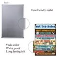 thumbnail image 3 of 1 cartel de hojalata de metal para baño, estilo retro vintage con reglas para bañera de hidromasaje, decoración para montar en la pared, mural de arte colgante, pintura de hierro para el hogar, bar,, 3 of 6