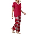 thumbnail image 2 of MINTREUS Womens Pajamas Sets 2 Piece Short Sleeve Lounge Set Printed Loose Pants Pj Sets, S-2XL, 2 of 7