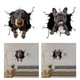 thumbnail image 1 of 2pcs 3D Dog Stickers Window Clings Car Decals for Toilet Wall Door Home Gift Macarena Pegatinas de ventana, 1 of 8