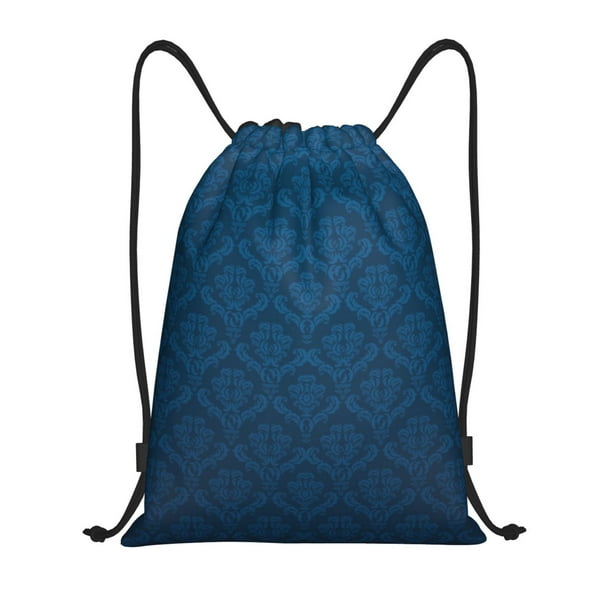 Fotbe Dark Blue Bolsa Mochila con Cordón Estampada, Bolsa de Gimnasio Deportiva, Bolsa Cinch, Bolsa con Cordón para Hombres y Mujeres-Medium