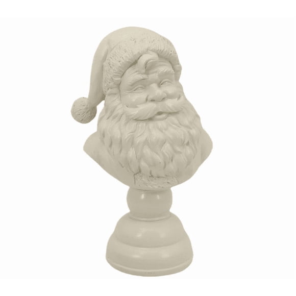Amzcrzy Santa Claus Ornaments Home Decor Santa Bust Christmas Tabletop Decoration White Resin Holiday Figurine Classic Santa Claus Bust Elegant Christmas Table Decor 6 Inch Room Decor