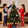thumbnail image 3 of HYCLES Kids Christmas Pajamas Sets Santa Claus Dinosaur Sleepwear Long Sleeve PJS Set 2-12 Years for Boys Girls, 3 of 6