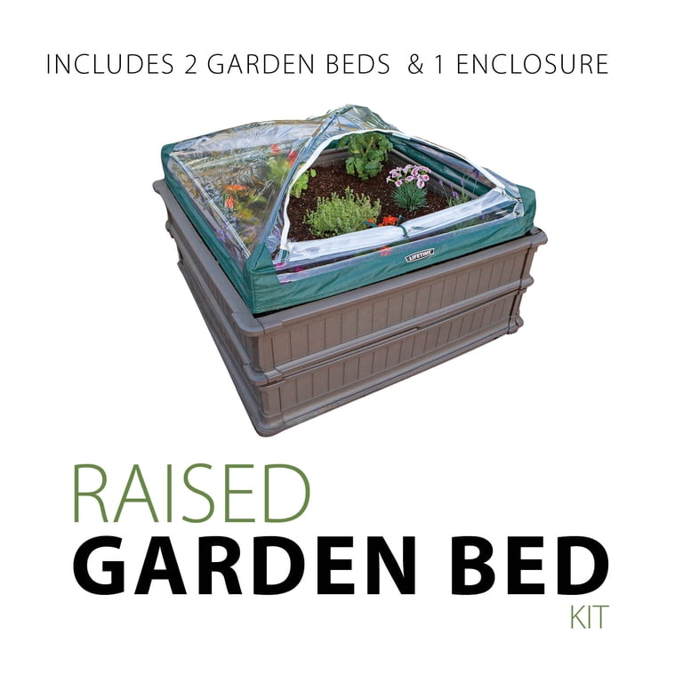 Lifetime Outdoor Raised Garden Bed Kit – (2) 4 ft. x 4 ft. Beds