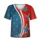 thumbnail image 4 of Camiseta de cuello en V con estampado escénico de talla grande informal a la moda para mujer Fridja  hjk4063, 4 of 8