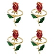 thumbnail image 1 of MasteelfCA 4Pcs Rose Napkin Rings Metal Napkin Rings Western Restaurant Napkin Rings Table Napkin Decor, 1 of 8