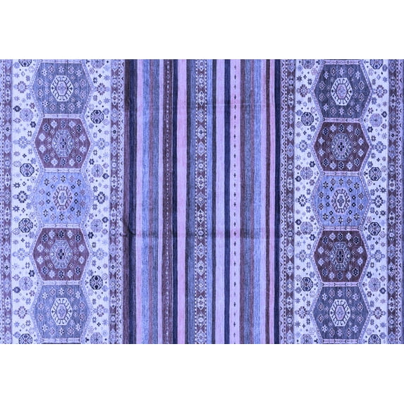 Ahgly Company Indoor Rectangle Abstract Blue Modern Area Rugs, 2' x 4'