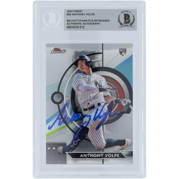 Anthony Volpe New York Yankees Autographed 2023 Topps Finest #26 Beckett Fanatics Witnessed Authenticated Rookie Card - Fanatics Authentic Certified