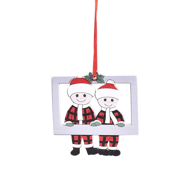 Wosthever Decoración colgante de Navidad Adorable para Hotel, decoración de marco de fotos DIY para dormitorio de Navidad con cuerda, fiesta Kits de decoración para fiestas 2 personas
