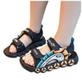 thumbnail image 3 of Linfrsh Girls Sandals Size 1 Kids Toddler Sandals Boys Girls Sandal Comfort Double Buckle Slip On Slippers with Adjustable Back Strap(Black,Size 11.5), 3 of 7