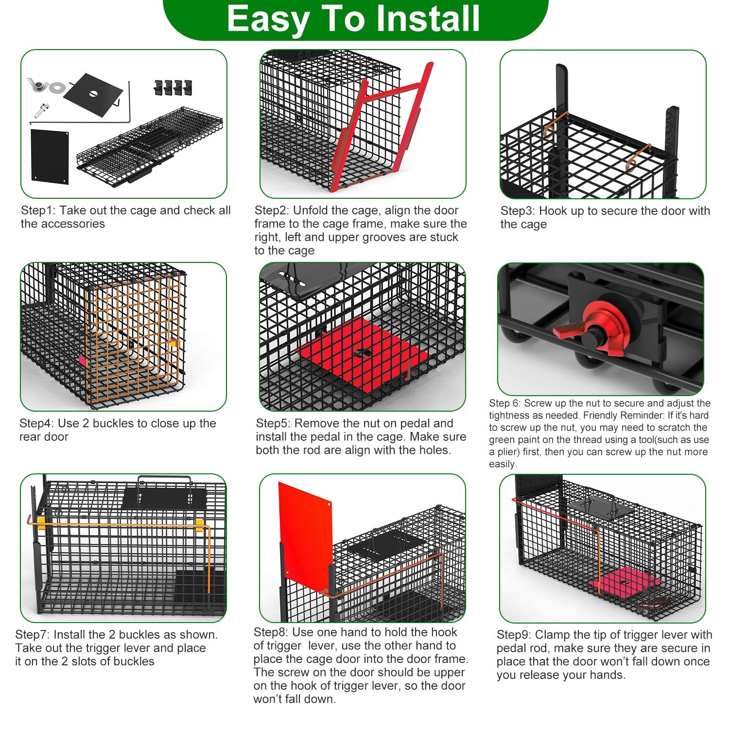 zorpupoa 26 inch Single Door Humane Live Animal Trap Galvanized Iron for Small Animals Under 5 lbs Raccoons Squirrels Rabbits