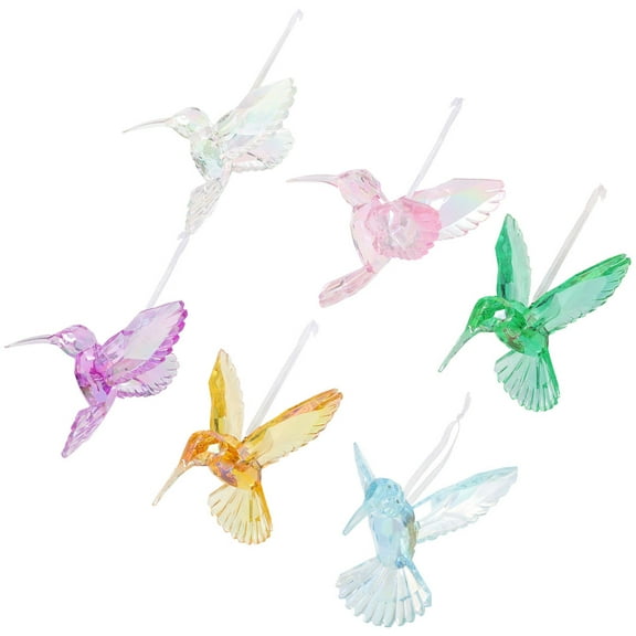 6 Pcs Hummingbird Decorations Crystal Pendant Clear Ornament