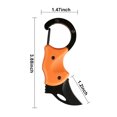 thumbnail image 3 of Gancho Para Exteriores Navaja plegable con mosquetón, hoja de acero inoxidable de 3,4 cm (1,34"), mini cúter para uso diario, 1 unidad, color naranja Rkxzt, 3 of 8