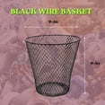 thumbnail image 2 of (2) Black Mesh Waste Basket, 9in. Round Open Top Lightweight Trash Can Home Office Organizer Recycling Bins Desk Kitchen Garbage Container, 2 of 7