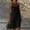 A0625-Black, variant on QUINDOS Womens Dresses 2025 Crew Neck Casual Sundress Sleeveless Sun Dresses Summer Solid Color Halterneck Cotton Linen Mini Knee Length Womens Dresses
