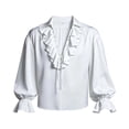 thumbnail image 2 of FASHOFT Vampire Halloween Costumes For Men Gothic Printed Top Cosplay Shirt For Masquerade Party Stage Photo Shoot Dress Up Attire Halloween Shirts L, 2 of 5
