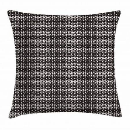 - Black and White Throw Pillow Cushion Cover, Hand Drawn Repeating Stripes with Grunge Effect on Dark Toned Backdrop, Decorative Square Accent Pillow Case, 18 X 18 Inches, White and Black, by Ambesonne