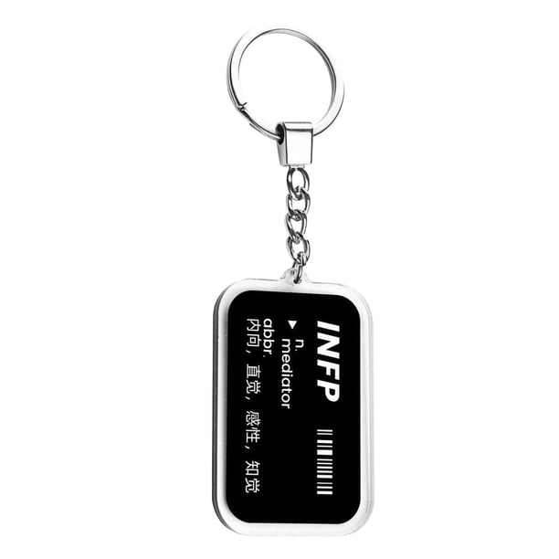 Llavero con palabras de personalidad, colgante de dibujos animados, llavero de metal. Estilo J