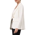 thumbnail image 4 of Blazer de punto elástico para mujer INSPIRE CHIC, chaqueta ligera de negocios casual, talla XL, blanca, 4 of 5
