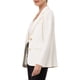 thumbnail image 4 of Blazer de punto elástico para mujer Inspire Chic, chaqueta ligera de negocios casual, M blanca, 4 of 5