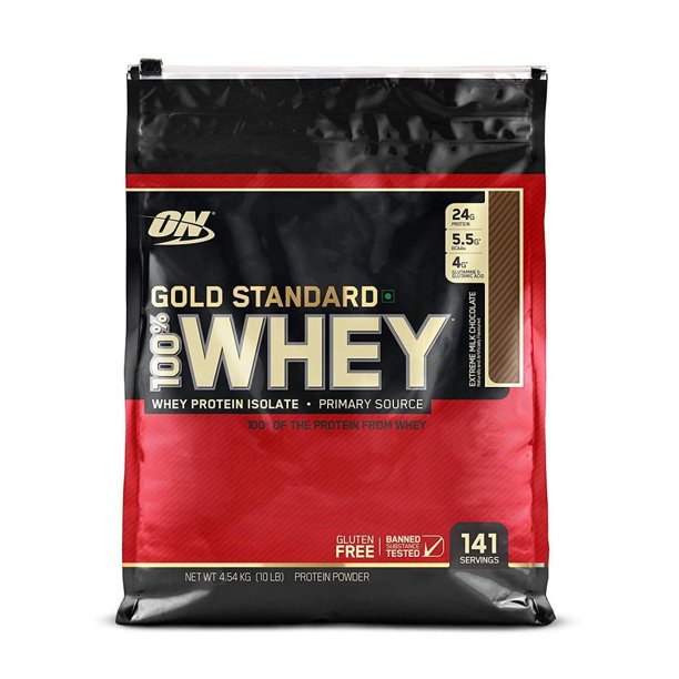 Optimum Nutrition Gold Standard 100 Whey Protein Powder, Extreme Milk Chocolate, 24g Protein