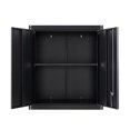 thumbnail image 3 of Wall Mounted Metal Storage Cabinet, Lockable Steel Storage Cabinets with 1 Adjustable Shelf, Black Wall Storage Cabinet with Locking Doors, Metal Filing Storage Cabinet for Kitchen, Bathroom, Garage, 3 of 9