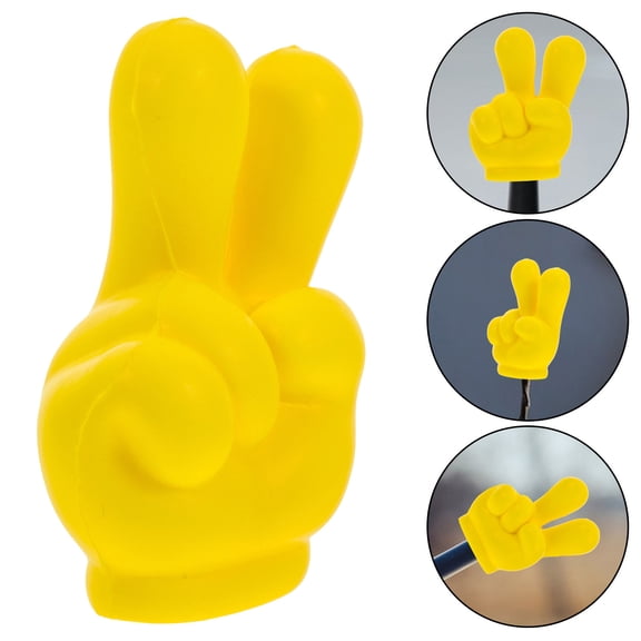 LOLIPPYY 3pcs Yellow Finger Shaped Car Antenna Topper Eva Novelty Roof Decor