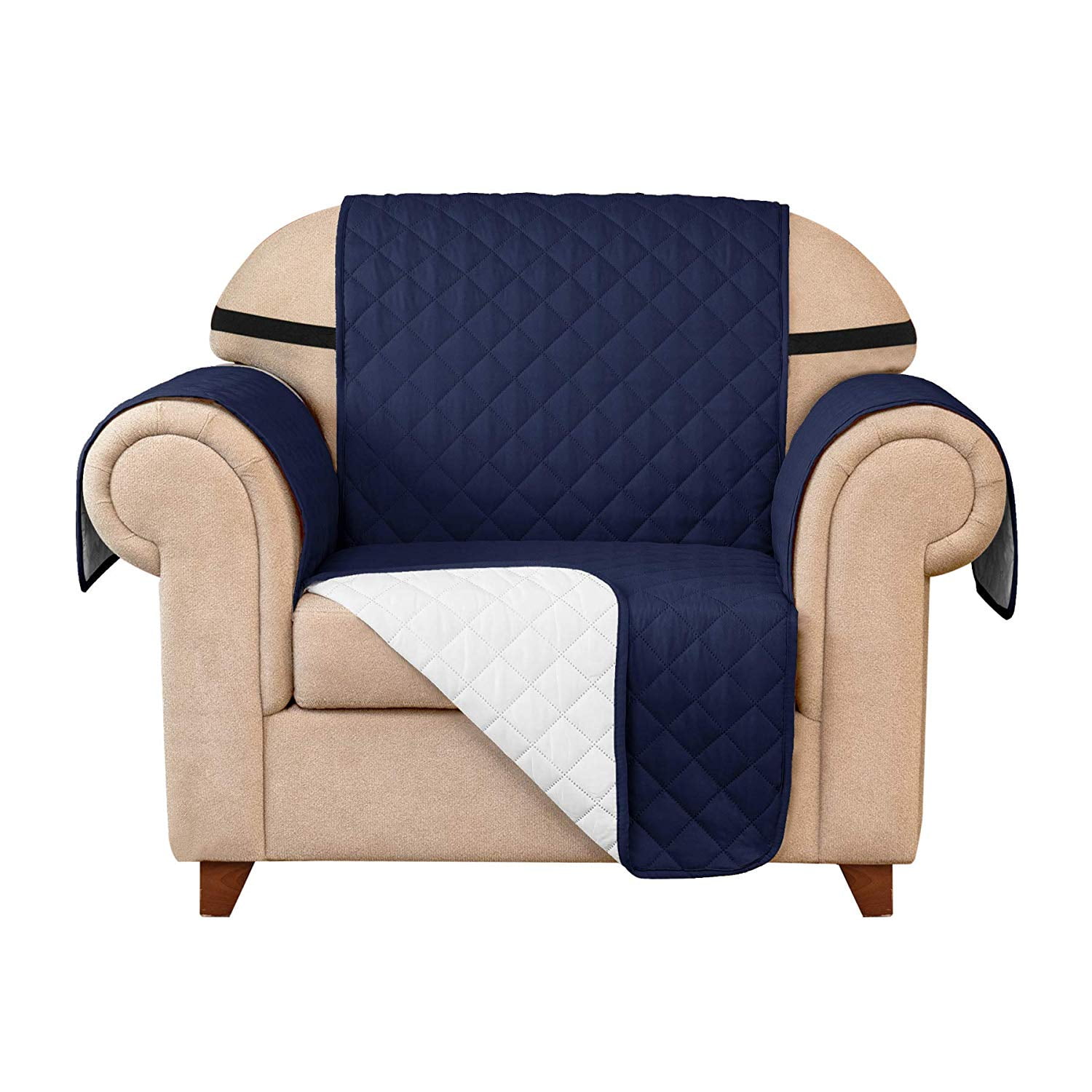 Subrtex Quilted Reversible Sofa Couch Slipcover AntiSlip Furniture Protector Sofa Covers for