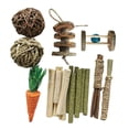 thumbnail image 1 of Juego de juguetes para masticar de conejo y hámster de madera, bolas tejidas de maíz y zanahoria, juego de juguetes para hámster para I Yuyangstore Juguetes de madera para hámster, 1 of 8