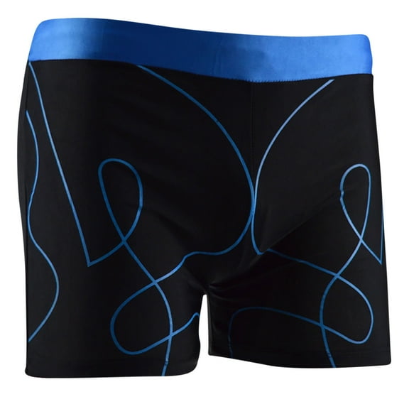 WREESH Men's Swim Trunks Athletic Square Leg Swimsuit Jammers Color Block Swimwear Quarter Pants Quick-Drying Swim Shorts Bathing Suits Light Blue