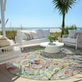thumbnail image 6 of Addison Rugs Chantille Indoor/Outdoor Transitional Paisley Gray Washable Round Rug, 8' x 8', 6 of 6