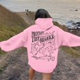 thumbnail image 2 of Fshinging Hoodie Sweatshirt For Women Letter Shark Print Long Sleeve Drawstring With Pockets Solid Color Fashion Clothes, 2 of 6