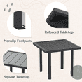thumbnail image 5 of YODOLLA 4-Piece Outdoor Conversation Set, Aluminum Patio Table and Chairs Patio Furniture Set on Sale with Rectangular Side Table, Chairs and Rattan Black Bench for Garden Backyard, 5 of 11