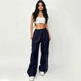 thumbnail image 4 of Loose Pants for Women Elastic High Waist Wide Leg Athletic Pants Y2K Streetwear Causal Sweatpants, XL, 4 of 4