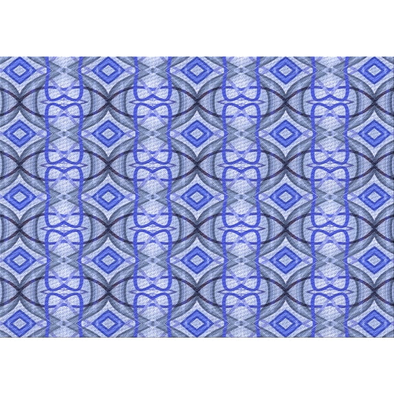 Ahgly Company Indoor Rectangle Patterned Jeans Blue Area Rugs, 4' x 6'