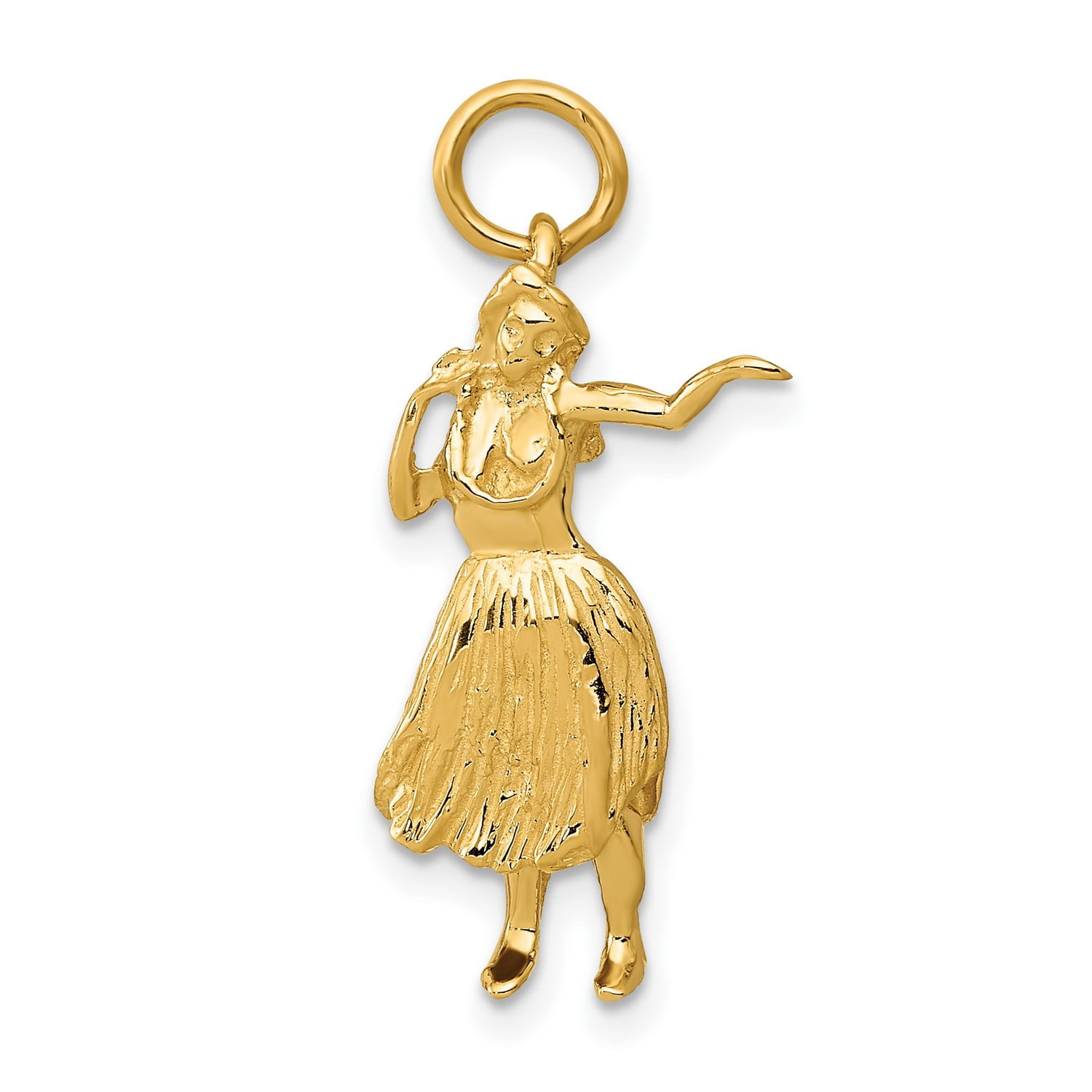 Details about   14K Yellow Gold 3D Hula Dancer Charm Hawaii Jewelry 24mm x 10mm 