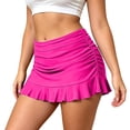 thumbnail image 2 of Swim Skirts for Women High Waisted Ruched Tummy Control Ruffle Swim Bottom Bathing Suit Bottoms, 2 of 8