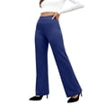 thumbnail image 6 of Dress Pants Womens Stretchy Work Pants Business Casual Slacks with Pockets Pull On Office Trousers Blue 2XL, 6 of 6