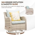 thumbnail image 4 of MEISSALIVVE 8 Pieces Patio Furniture Set with Dining Table, Outdoor Wicker Conversation Set with 3-Seat & 2-Seat Sofas, Wicker Armrest Swivel Chairs, 2 Ottomans, Blue, 4 of 9