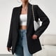 thumbnail image 4 of Abrigo Blazer informal para mujer Chaqueta de cuello de solapa de color sólido Chaquetas de oficina de trabajo elegantes Cgtredaw Negro M para Mujer, 4 of 6