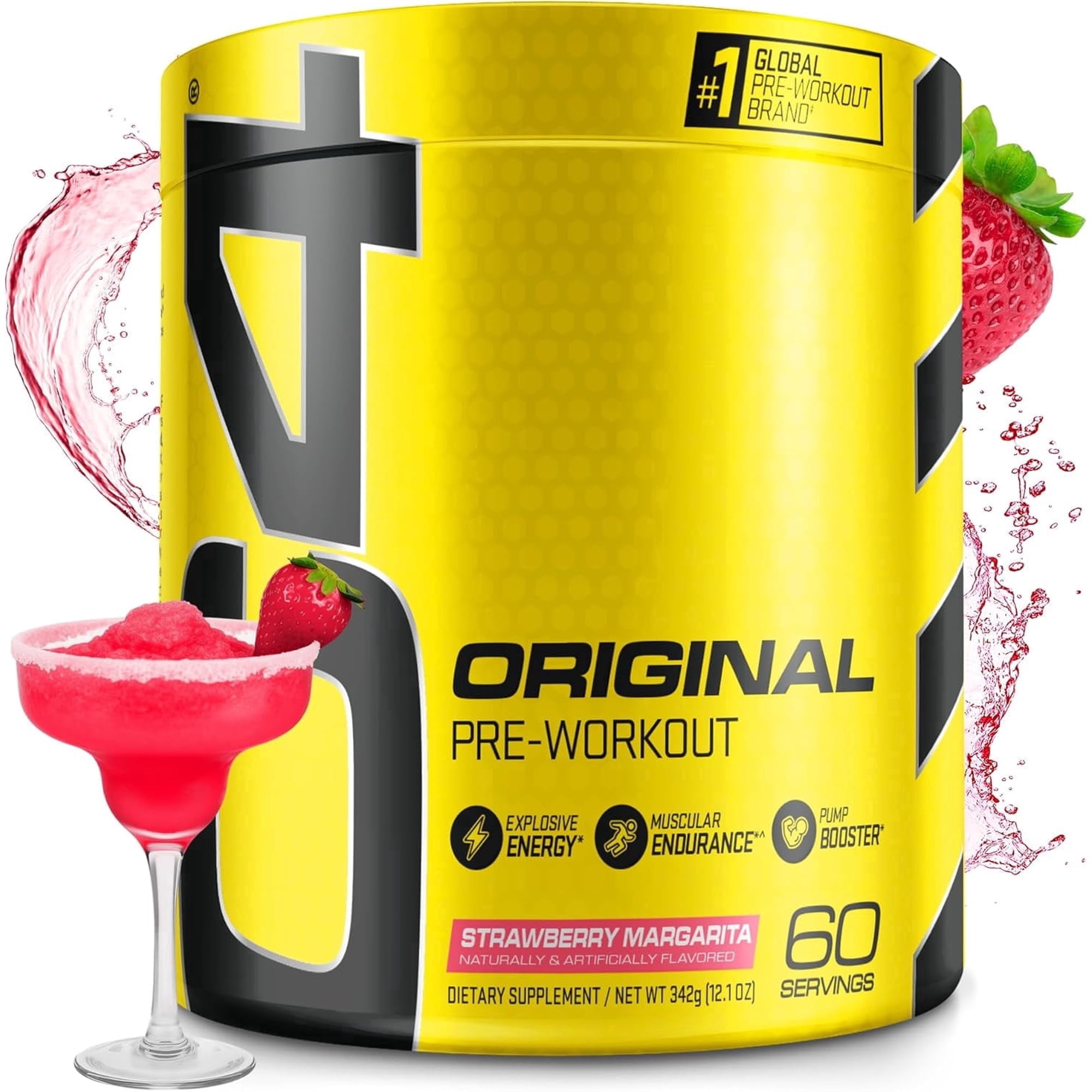 C4 Original Pre Workout Powder, 150mg Caffeine Energy Formula with Beta Alanine & Creatine for Endurance, Focus & Performance, Preworkout for Men & Women – Strawberry Margarita, 60 Servings